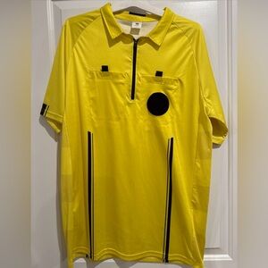FitsT4 Sports Referee 1/4 Zip Short Sleeve Jersey (Yellow - Large)